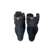 Geox Respira Women's Wedge Ankle Boots Black Suede Side Zip D4454A Size 5