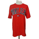 Tommy Jeans Red T-Shirt Big Arch Tommy Jeans Logo Flag Tee Cotton Short Sleeve Men's T-shirt Size S