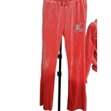 Juicy Couture Velour Tracksuit Set Girls Coral Pink Zip Hoodie & Bottoms Size 9/10