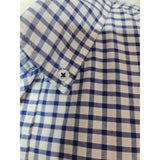 Hawes & Curtis Weekend Collection Mens Blue White Gingham Check Shirt Classic Fit XL