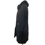 Lipsy London Womens Black Faux Fur Collar Military Button Winter Coat Size UK 8