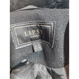 Lipsy London Womens Black Faux Fur Collar Military Button Winter Coat Size UK 8