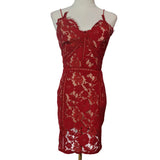 Jario Womens Party Dress Nude Beige Red Size 8