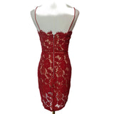 Jario Womens Party Dress Nude Beige Red Size 8