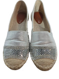 OKELSI Women's Silver Rhinestone Espadrilles - Size UK 5