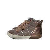 Geox Metallic Bronze Rose Gold High Top Boot Trainers Shoes Laced Size 1