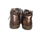 Geox Metallic Bronze Rose Gold High Top Boot Trainers Shoes Laced Size 1