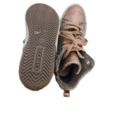 Geox Metallic Bronze Rose Gold High Top Boot Trainers Shoes Laced Size 1