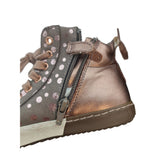 Geox Metallic Bronze Rose Gold High Top Boot Trainers Shoes Laced Size 1