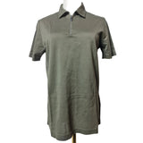 ARNE Mens Zip Neck Polo Shirt Short Sleeve Olive Khaki Green Casual Smart  Size XS