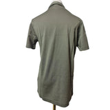 ARNE Mens Zip Neck Polo Shirt Short Sleeve Olive Khaki Green Casual Smart  Size XS