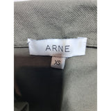 ARNE Mens Zip Neck Polo Shirt Short Sleeve Olive Khaki Green Casual Smart  Size XS