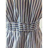 VITA GRACE Blue & White Striped Cotton Shirt Dress Size S