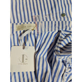 VITA GRACE Blue & White Striped Cotton Shirt Dress Size S