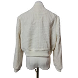 River Island Women's Bouclé Tweed Bomber Jacket Size 8