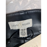 Love & Roses Black Faux Leather Wide Leg Trousers Size 10