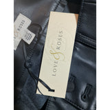 Love & Roses Black Faux Leather Wide Leg Trousers Size 10