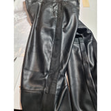 Love & Roses Black Faux Leather Wide Leg Trousers Size 10