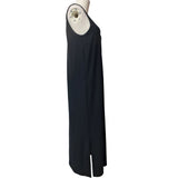 FRED PERRY Womens Black Ribbed Sleeveless Maxi Dress Size 10