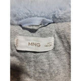 MNG Mango Girls Light Blue Faux Fur Zip Jacket Coat Age 10 Size 140cm