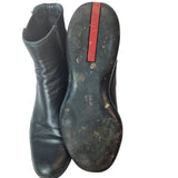 PRADA Linea Rossa Black Leather Chelsea Ankle Boots Size 4