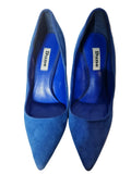Dune London Blue Suede Pointed High Heel Court Shoes Pumps Size 5