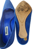 Dune London Blue Suede Pointed High Heel Court Shoes Pumps Size 5