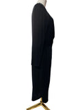 Monsoon Black Velvet Midi Dress Long Sleeve  Party Evening Size 16
