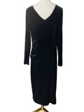 Monsoon Black Velvet Midi Dress Long Sleeve  Party Evening Size 16