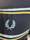 Fred Perry Striped T-Shirt Dress Womens Navy Blue Light Blue Yellow
Size 10