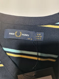 Fred Perry Striped T-Shirt Dress Womens Navy Blue Light Blue Yellow
Size 10