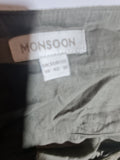 MONSOON Khaki Green Embroidered Tunic Midi Dress Size 14