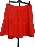 Boden Red Pure Linen A-Line Flare Skirt Summer Casual Knee Length Size 14