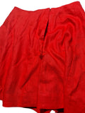 Boden Red Pure Linen A-Line Flare Skirt Summer Casual Knee Length Size 14