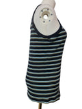 Fred Perry Womens Striped Knit Jumper Top Navy Light Blue Yellow Size 10