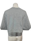 The Kooples Sport Grey Leopard Face Graphic Cropped Short Sleeve Sweatshirt Top Size 8