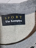 The Kooples Sport Grey Leopard Face Graphic Cropped Short Sleeve Sweatshirt Top Size 8