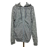 Moschino Underwear Grey All-Over Logo Zip-Up Hoodie Size S