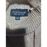 TOPSHOP Women's Metallic Gold High Neck Sleeveless Top Size 6