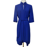 HOBBS London Royal Blue Belted Midi Dress Size 10