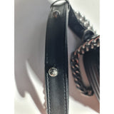 Womens Black Chevron Quilted Chain Crossbody Bag