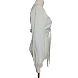 REISS White Tie Front Long Sleeve Crop Blouse Top Size 6