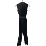 NEXT Black Velvet Tuxedo Jumpsuit Size 6
