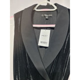 NEXT Black Velvet Tuxedo Jumpsuit Size 6