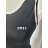 BOSS Hugo Boss Girls Black Skater Dress Sleeveless Logo Junior 12Y XS