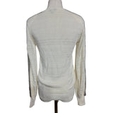 REISS Womens Cream Metallic V-Neck Jumper  Knitwear Shimmer Long Sleeve Top Size S