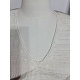 REISS Womens Cream Metallic V-Neck Jumper  Knitwear Shimmer Long Sleeve Top Size S