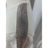 REISS Womens Cream Metallic V-Neck Jumper  Knitwear Shimmer Long Sleeve Top Size S