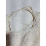REISS Womens Cream Metallic V-Neck Jumper  Knitwear Shimmer Long Sleeve Top Size S