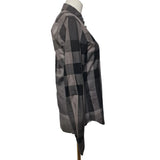 Burberry Brit Check Shirt Women’s  Grey Black Long Sleeve Size XS